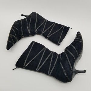Isabella Fiore | Black Suede Stud Boots - 8.5